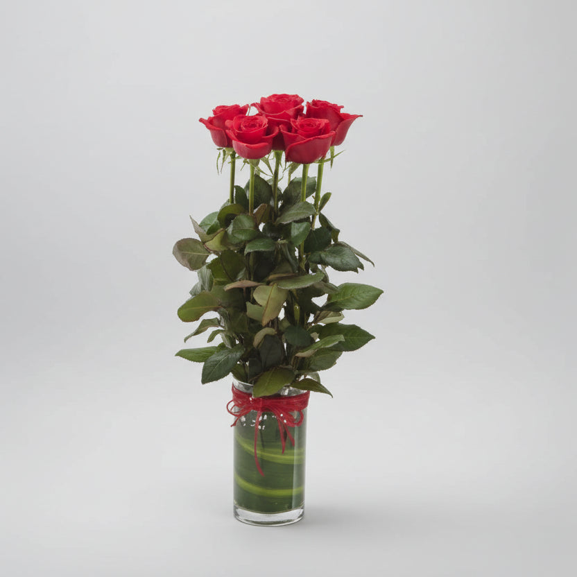 Half Dozen Roses Vase