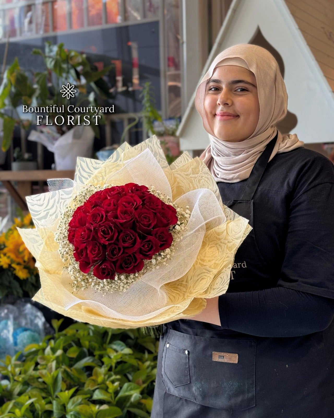 Premium Red Rose Bouquet – Bountiful Courtyard Florist